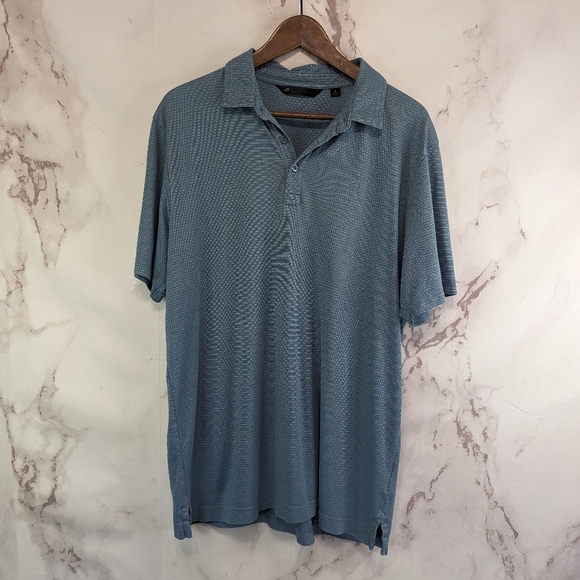 Travis Mathew Other - Travis Mathew Shirt Mens Large Polo Light Blue Polo Pima Panka Stripe Performanc